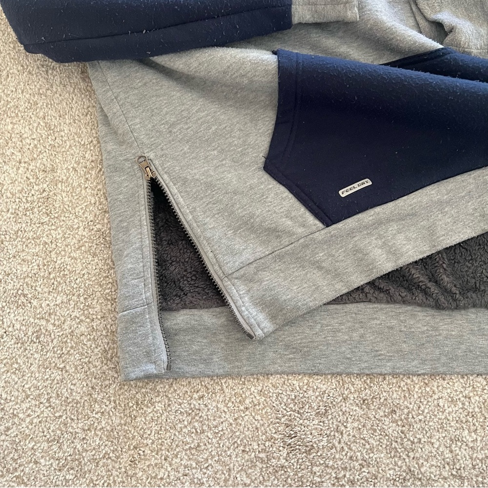 U.S. Polo Assn. Navy and Gray 1/4 Zip Fleece Lined Hoodie - Picture 3 of 8